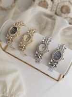 ساعت مچی زنانه طرح گندم صفحه نگین دار برند رویال کد 550